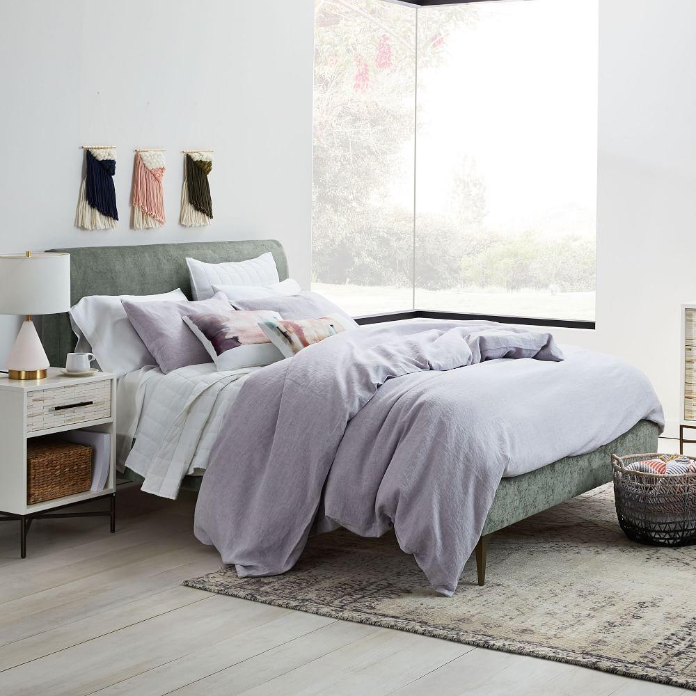 West elm andes deco upholstered bed discount